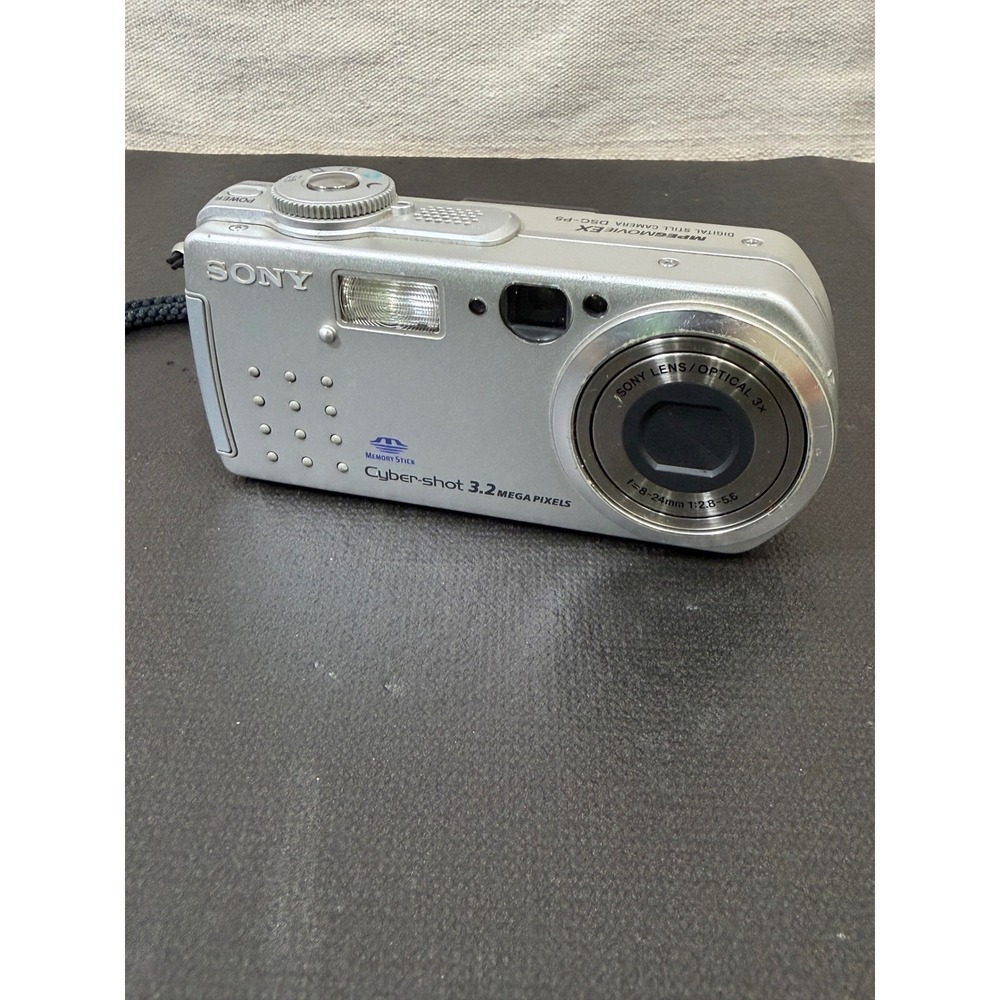 Sony Digital Camera Silver Y2K DSC-P5 Cyber-shot 3.2MP For Parts Repair